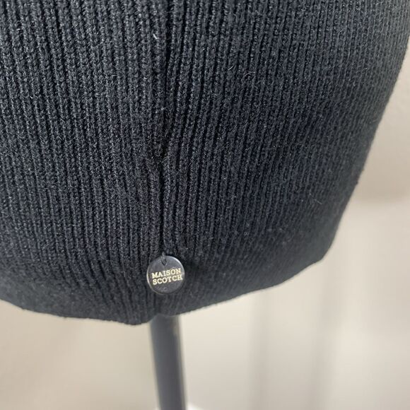 Scotch & Soda Women’s Black Melange Pearl Button V-neck Cardigan Sweater Sz L - Picture 5 of 8